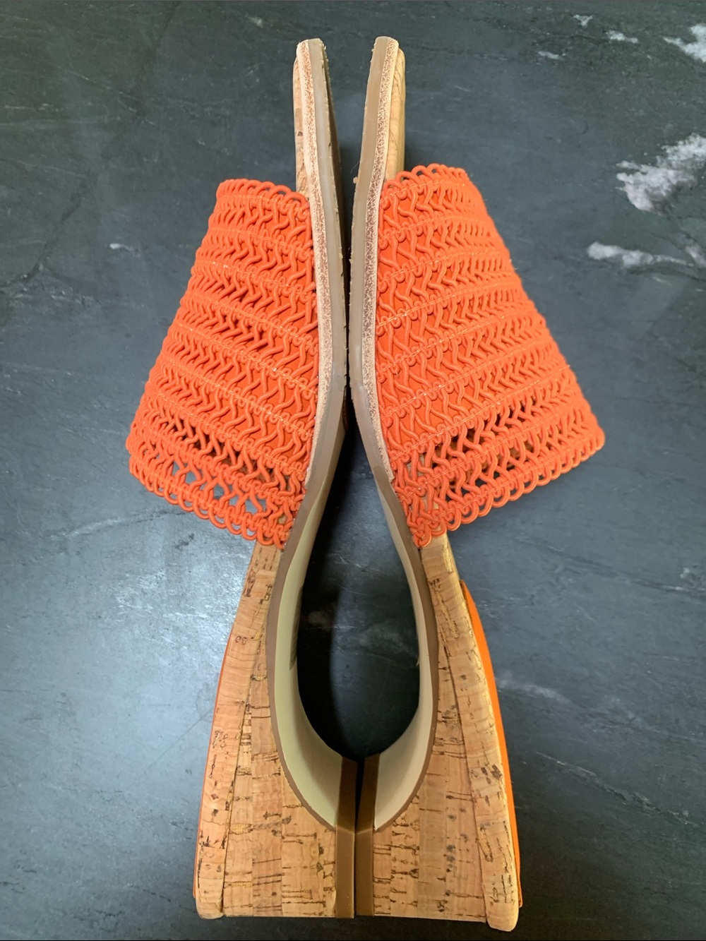 Donald J. Pliner Orange Woven Cork-Trim Slide Sandals - Picture 3 of 5